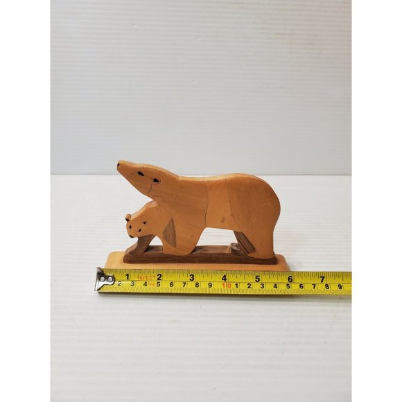 Wooden Toy bear- Carved Wooden bear - Wooden bear Figurine - Wild Animal… - Picture 8 of 10